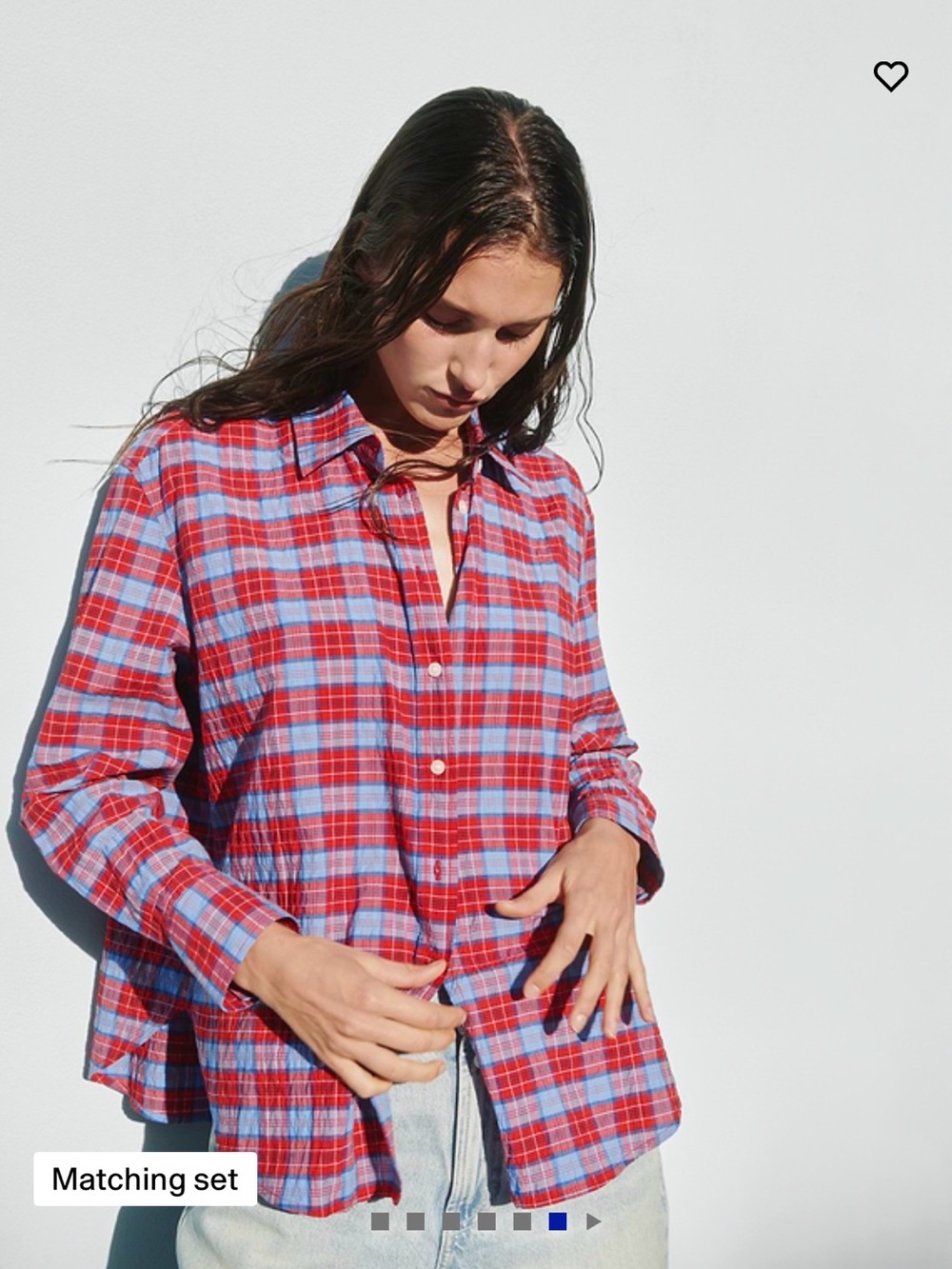 GAP Seersucker Plaid Oversized Shirt